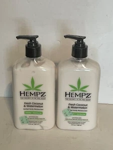 2 PACK HEMPZ FRESH COCONUT & WATERMELON HERBAL BODY MOISTURIZER LOTION - Picture 1 of 1