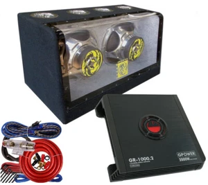 Audiotek 12" 2000W BandPass Loaded SUB Box+ Gravity 2000W CAR Amplifier + Kit - Picture 1 of 9