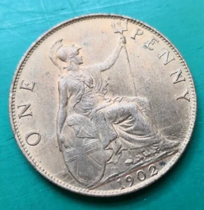 Moneta alta marea penny bronzo Edoardo 1902 #334 - Foto 1 di 2
