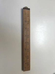 Vintage Stanley Brass Folding Rule Ruler Brass Carpenter No. 66 1/2 Boxwood 36" - Picture 1 of 11