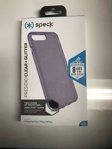 Speck Presidio Clear+ Glitter Case for iPhone 6s/7/8 Plus -Geode Purple/Gold - Picture 1 of 8
