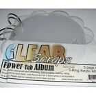Clear Scraps - FLOWER TAB ALBUM 5 Page Clear 2 Ring Acrylic Album 8" x 8"