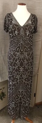 Vestido de novia Pisarro Nights con cuentas malla columna talla: 8 hermoso marrón Foto 1 de 4