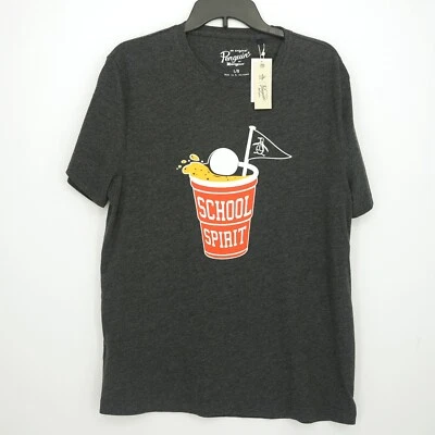 Camiseta Original Penguin School Spirit L Grande Gris Carbón Oscuro Nueva Con Etiquetas Foto 1 de 4