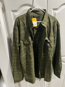 Carhartt Midweight Chambray Long Sleeve Plaid Shirt Men’s M(LOOSE FIT/CAN FIT XL - Picture 1 of 5