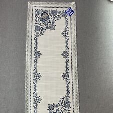 14.5"X38" Table Runner by KOLF Folklore Pattern ZF18 Blue Accents