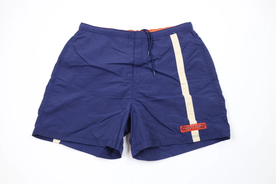 Pantalones Cortos De Colección Años 90 Nautica Para Hombres Grandes Desteñidos Deletrear A Rayas Forrados con Flores Foto 1 de 4