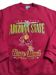 Vtg Arizona State Sun Devils 1997 Rose Bowl Mens Sz M Sweater Pullover Crewneck - Picture 1 of 8