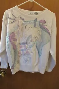 VTG Bonnie and Bill by Holly Womens Sweater Knit Horse head Embroidered Medium - Picture 1 of 11