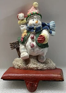 K's Collection Strumpfhalter Glitzer Schneemann Schneebälle werfen Vintage - Bild 1 von 3