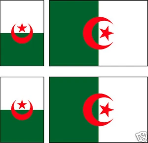 6 Stickers autocollant Vinyl 3ex[100x6mm] + 3ex[60x36mm] drapeau ALGERIE - Imagen 1 de 1