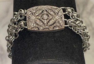 Silver Tone Chain Bracelet 6 to 7" Jewelry XT-63 - Picture 1 of 16