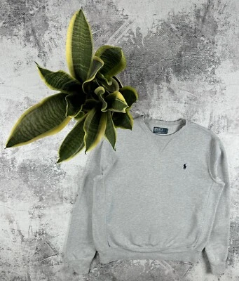 De colección Polo Ralph Lauren PRL Gris Retro Básico Blanco Sudadera con Capucha Pullover Foto 1 de 4