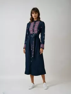 Chaqueta Abaya Denim Embellecida Para Mujer - Ligera, Modesta, Elegante - Imagen 1 de 9