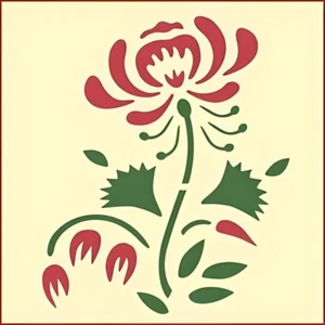 PLANTILLA DE ROSA COLONIAL - PLANTILLA DE FLOR - La plantilla artística - Imagen 1 de 6