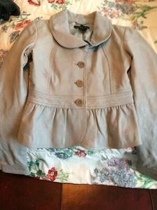 ARDEN B  100% Lambs Leather Women’s Jacket light grey size xs Pit-pit 16” - Picture 1 of 5