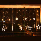 LED Lichtervorhang Weihnachtsbeleuchtung Lichterkette Licht Fenster Deko Sterne