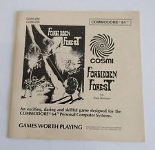 1983 Cosmi Forbidden Forest C64/Atari Manual Only GUC Vintage