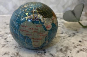 Impresionante Kalifano Vintage? "Pisapapeles Globo 3"" Bahama Blue Opalite Ocean World" - Imagen 1 de 16