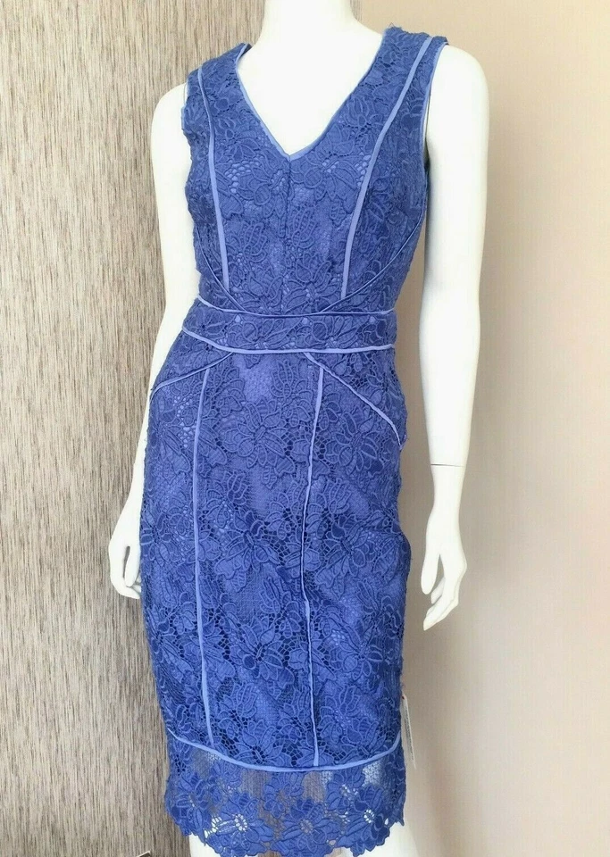 Monsoon de Encaje Vestido Cheyanne Azul Talla UK 8 Venta Nuevo con Etiqueta - Imagen 1 de 4