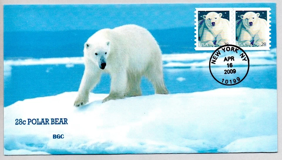 #4389 POLAR BEAR STAMP FIRST DAY OF ISSUE BGC CACHET FIRST DAY COVER - Image 1 of 1