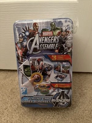 NIB Marvel Avengers Assemble Playing Card Games Super Set Tin Box Cardinal - Image 1 of 3