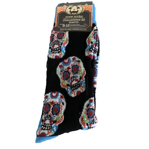 Halloween Socken Tag der Toten Sugar Skull Skelett Dia De Los Muertos blau - Bild 1 von 3