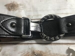 Betsey Johnson Black  Leather Belt Size o/s 37”