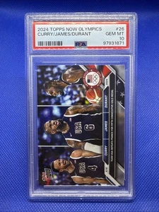 CURRY/JAMES/DURANT  2024 TOPPS NOW OLYMPICS #26 PSA 10 GEM MINT  GOLD MEDAL WIN - Picture 1 of 4
