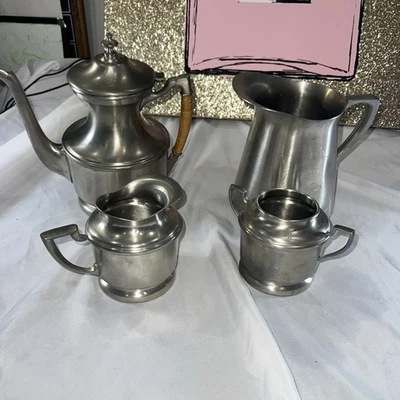 Maceta de peltre Nantucket mango de caña forjado a mano jarra DE COLECCIÓN, crema de azúcar rara Foto 1 de 4