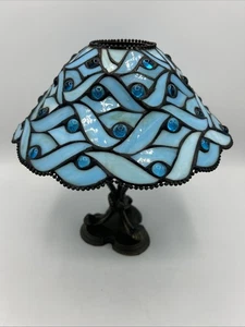 Partylite "Spring Water" Blue Tiffany Style Lamp Votive candle holder - Picture 1 of 13