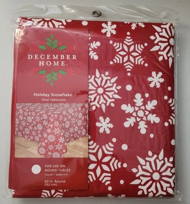 December Home Holiday Snowflake 60in Round (152cm) - Image 1 of 3