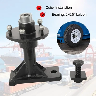 Par de ruedas de contenedor de envío superior de 5 × 5,5 orejetas y kits de husillo atornillable Foto 1 de 4