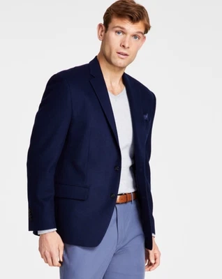 Abrigo deportivo Michael Kors para hombre de lana cachemir de lujo calce clásico - azul marino, 46R Foto 1 de 2