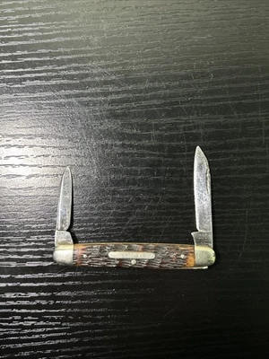 Navaja de bolsillo vintage Cattaraugus Cutlery Co. Little Valley, NY 2 hojas 22689 Foto 1 de 4