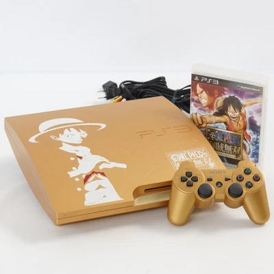 Consola PS3 Playstation3 ONE PIECE GOLD CECH-3000B 320GB Sistema Probado 09 Foto 1 de 4