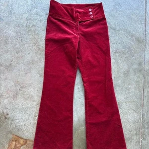 New With Tags Forever 21 Burgundy Corduroy Flare Pants - Picture 1 of 7