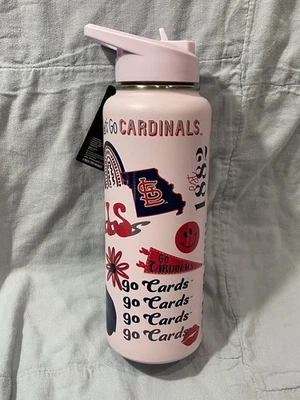 NEW St. Louis Cardinals MLB 34oz Quencher Bottle Flip Top w/ Lid Lavender - Image 1 of 4