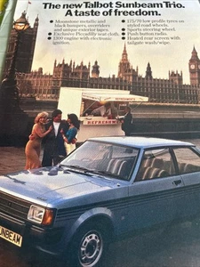 Talbot Sunbeam Trio Car Sales Info Brochure Sheet Frameable 1980 - Picture 1 of 2