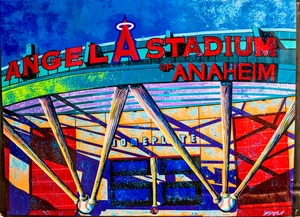 Pintura en lienzo Bill Lopa Angel Park Stadium 30x40 - Imagen 1 de 5