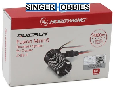 HOBBYWING 30120403 Quicrun Mini16 Fusion 370 2-in-1 Brushless ESC & Motor 3000KV - Image 1 of 2