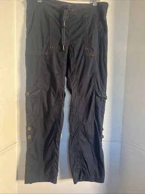 XCVI Navy Blue Straight Leg Pockets Stretch Cotton Women's XL Drawstring Pkts - Image 1 of 3