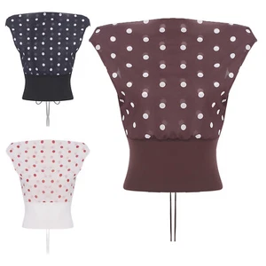 Womens T-shirt Backless Crop Top Music Blouse Suitable Polka Dot Party Chiffon - Picture 1 of 45