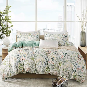 Floral King Duvet Cover Brushed Microfiber 3 Pieces Floral Bedding Set King Gard - Picture 1 of 9