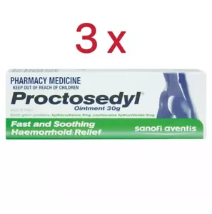 Best Price 3 x Proctosedyl Ointment 0.5% Haemorrhoid Releif 30G - Picture 1 of 2