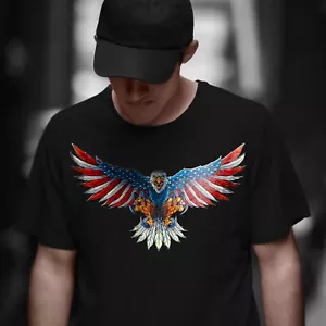 Eagle Flag USA Men T Shirt Patriotic American Army Style Tee Graphic Shirt New - Picture 1 of 12
