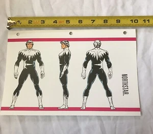 RARE Vintage X-Men Character NORTHSTAR Power Rating Bio Comic Sheet Card - Bild 1 von 2