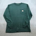 Carhartt Shirt Adult Medium Green Long Sleeve Workwear 48197