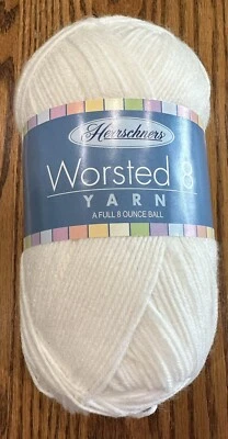 HERRSCHNERS WORSTED 8 YARN WHITE 8 oz 4 medium 100% acrylic - Image 1 of 4