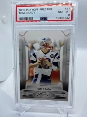 2009 PLAYOFF PRESTIGE TOM BRADY #57 NEW ENGLAND PATRIOTS PSA 8 NM-MT HOF - Image 1 of 2